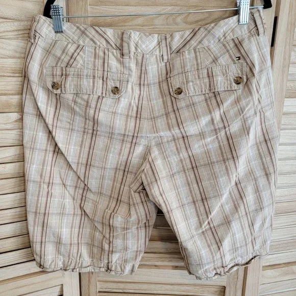 Trendy Brown/Tan Plaid Bermuda Shorts - Tommy Hilfiger - Picture 3 of 3